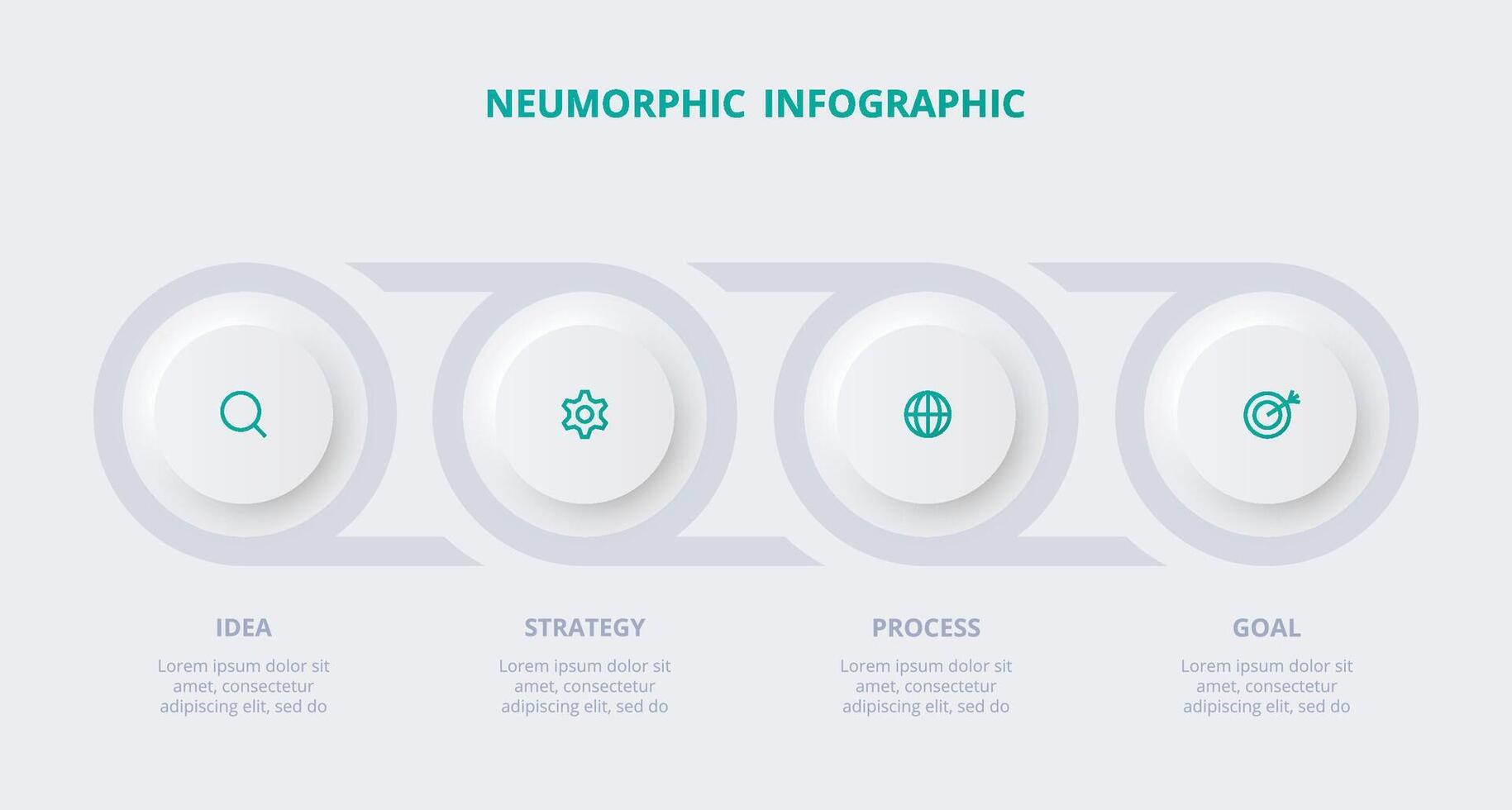 Neumorphic flowchart infographic. Creative concept for infographic with 5 steps, options, parts or processes. Template for diagram, graph, presentation and chart. vector
