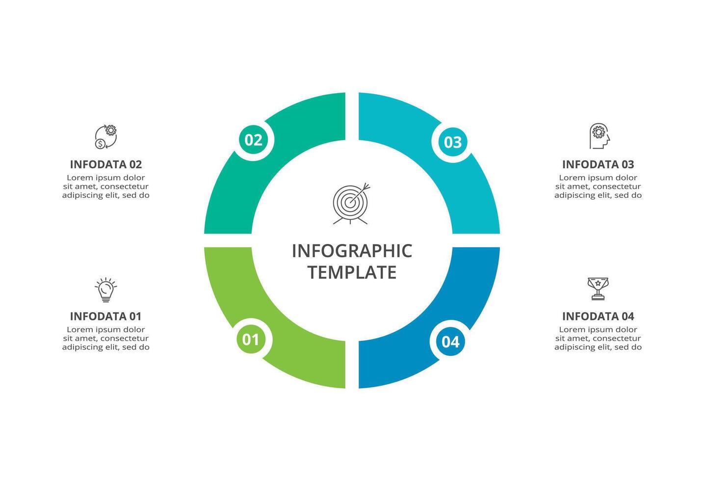 Creative concept for infographic with 4 steps, options, parts or processes. Business data visualization. vector