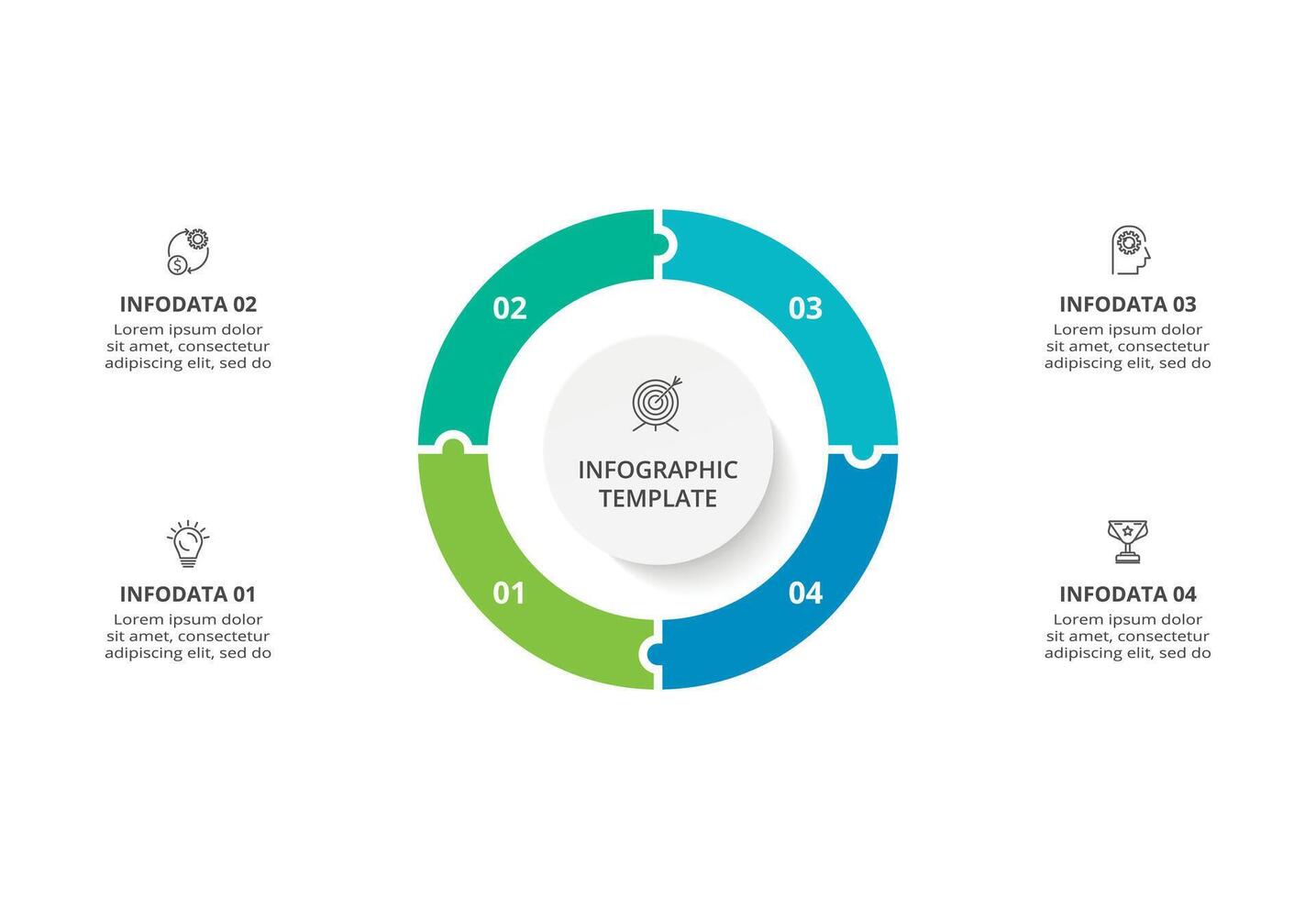 Creative concept for infographic with 4 steps, options, parts or processes. Business data visualization. vector