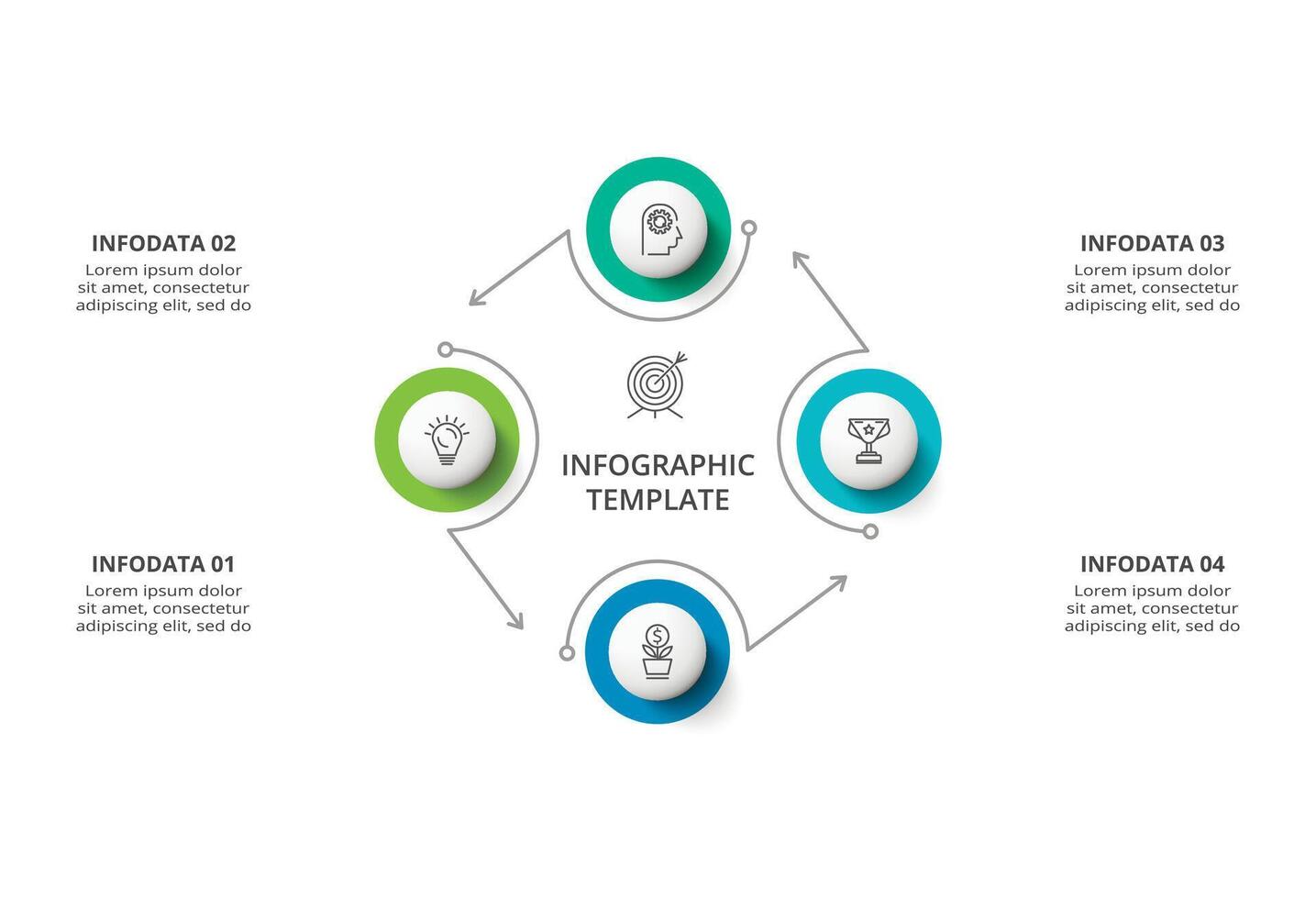 Creative concept for infographic with 4 steps, options, parts or processes. Business data visualization. vector