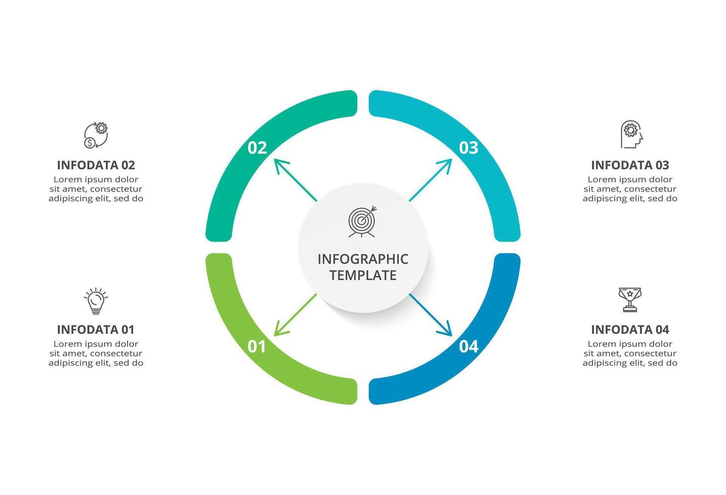 Creative concept for infographic with 4 steps, options, parts or processes. Business data visualization. vector