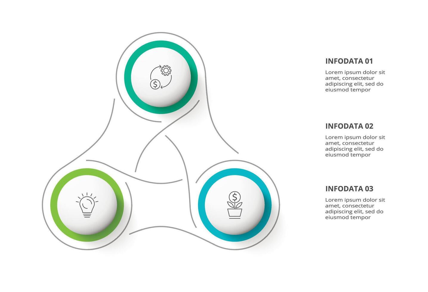Creative concept for infographic with 3 steps, options, parts or processes. Business data visualization. vector