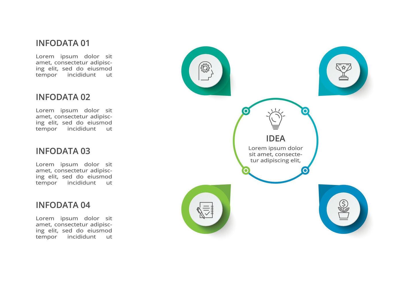 Creative concept for infographic with 4 steps, options, parts or processes. Business data visualization. vector