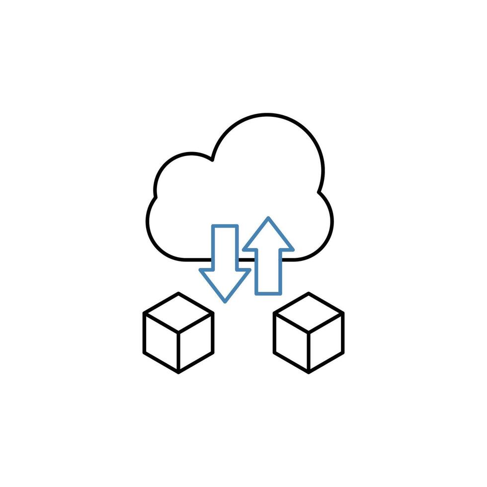 cloud storage concept line icon. Simple element illustration. cloud storage concept outline symbol design. vector
