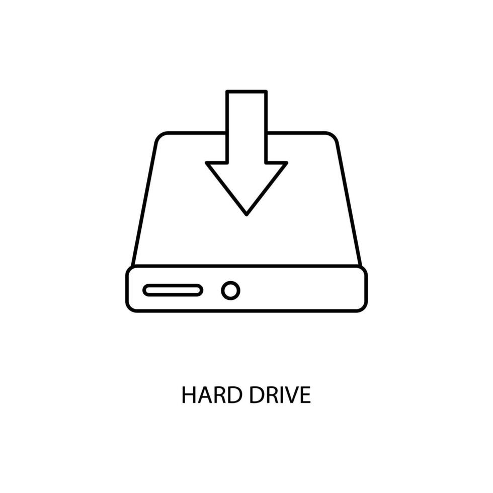 hard drive concept line icon. Simple element illustration. hard drive concept outline symbol design. vector
