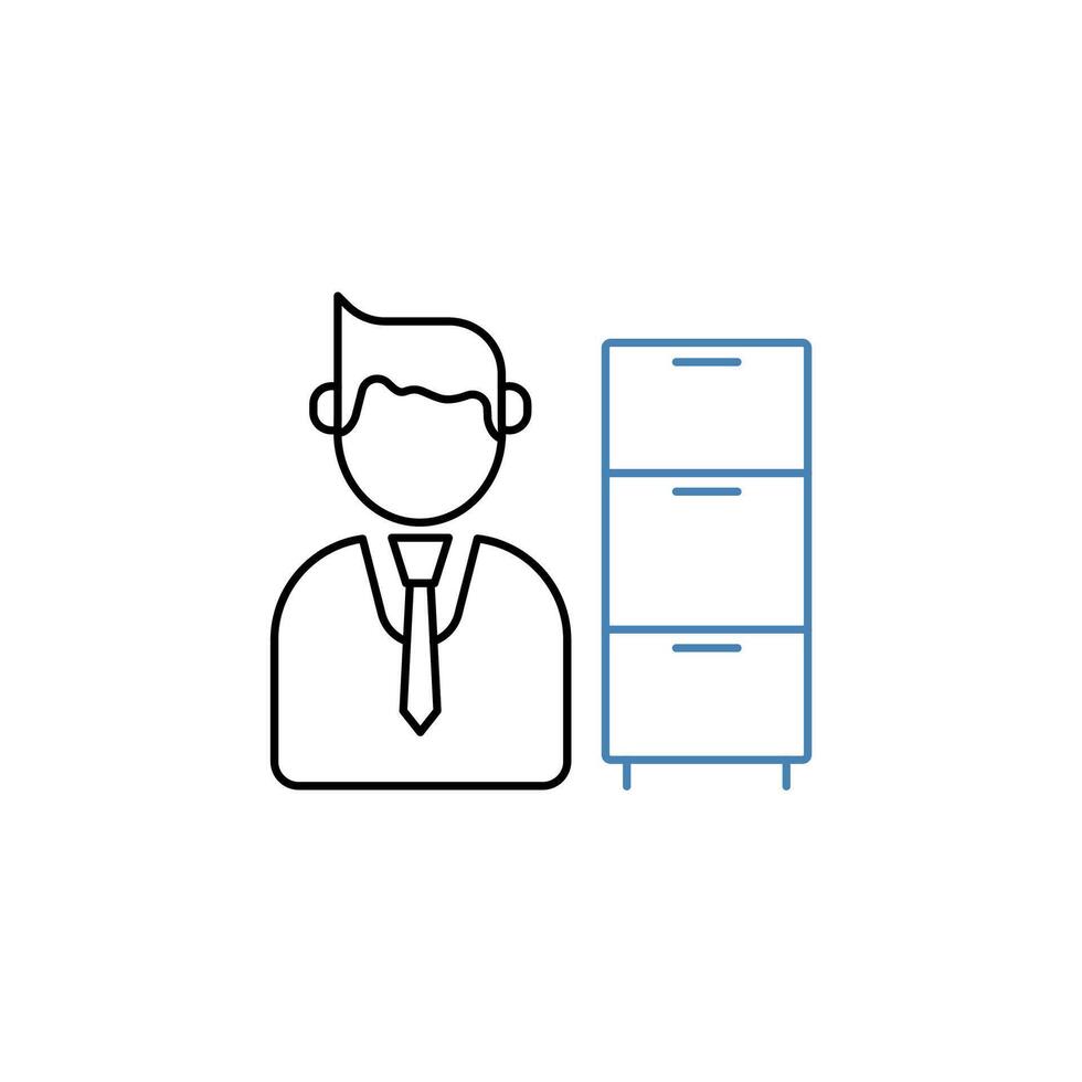 file cabinet concept line icon. Simple element illustration. file cabinet concept outline symbol design. vector