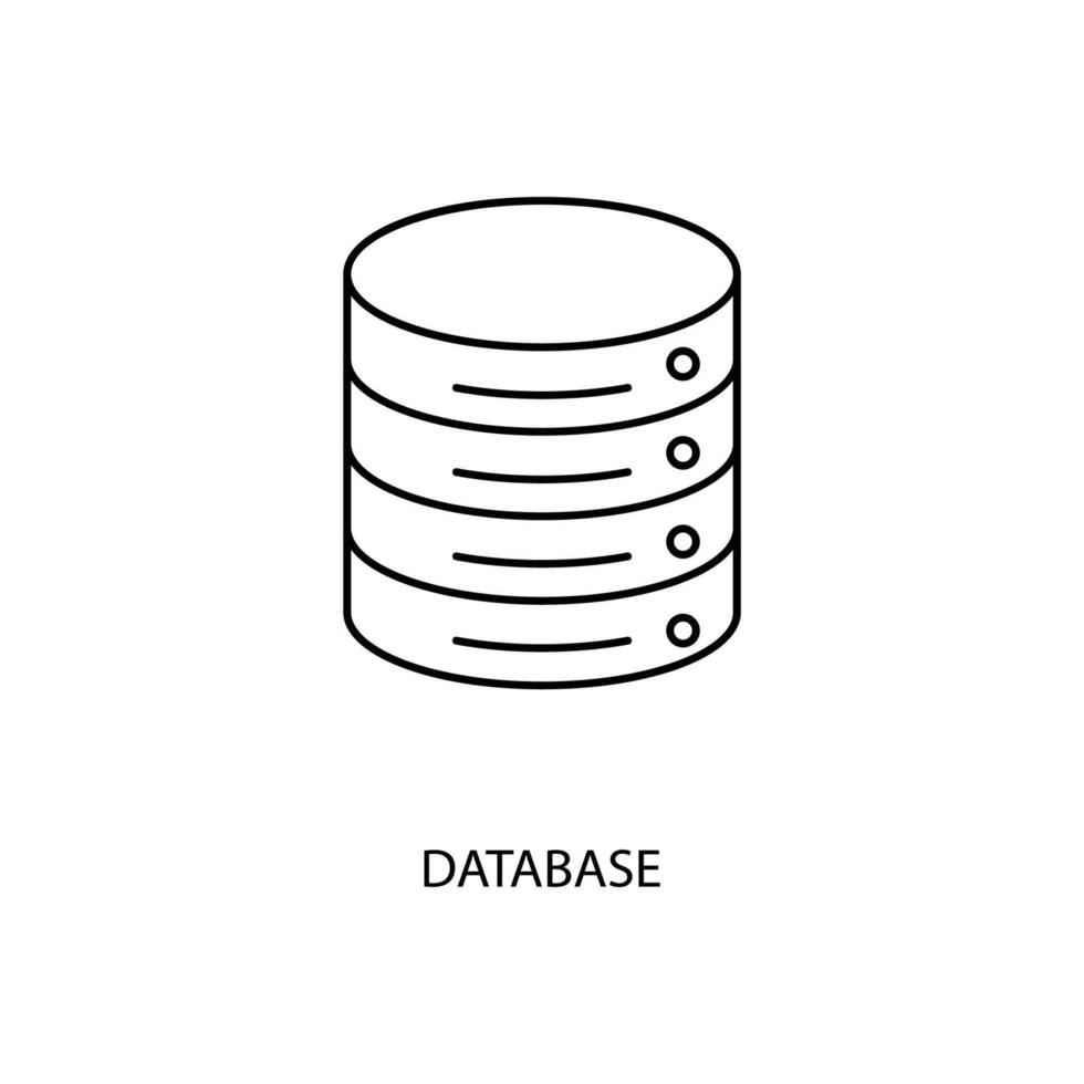 database concept line icon. Simple element illustration. database concept outline symbol design. vector
