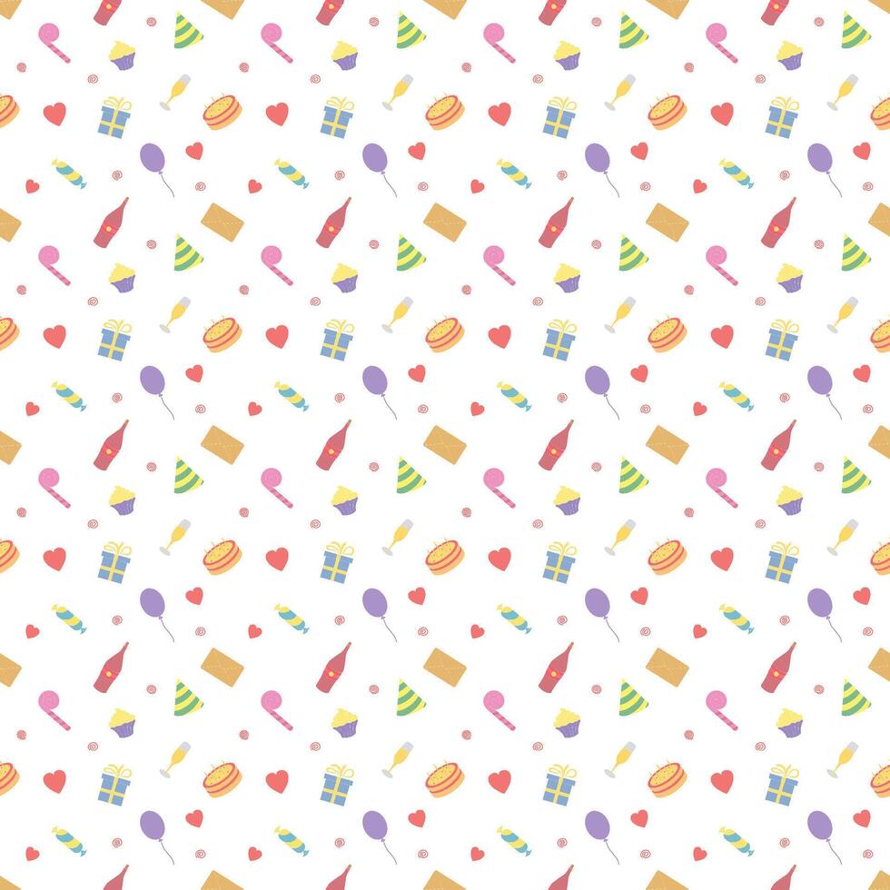 Happy birthday pattern. Seamless birthday background vector