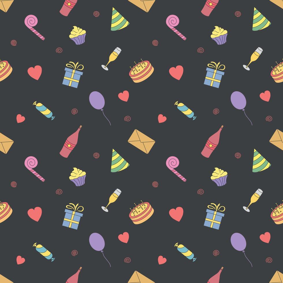 Happy birthday pattern. Seamless birthday background vector