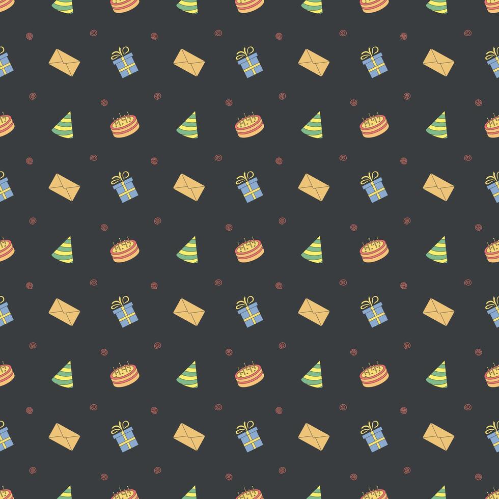 Happy birthday pattern. Seamless birthday background vector