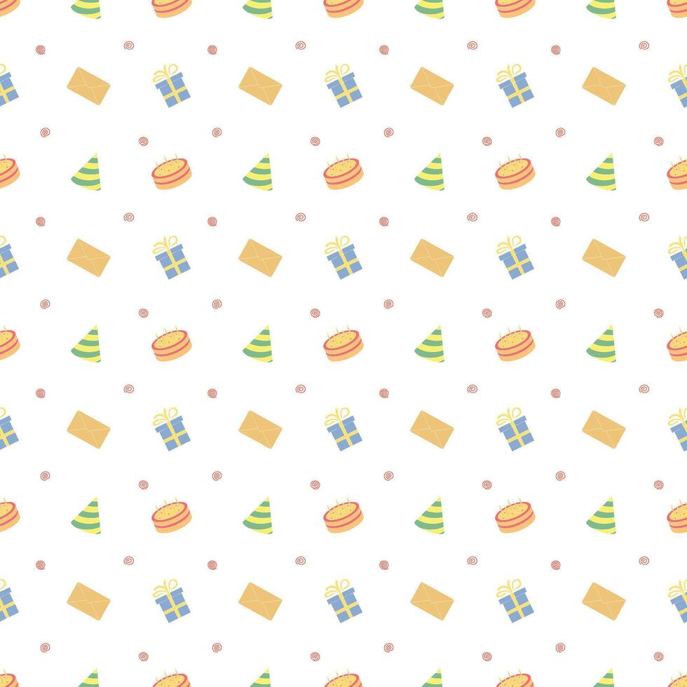 Happy birthday pattern. Seamless birthday background vector