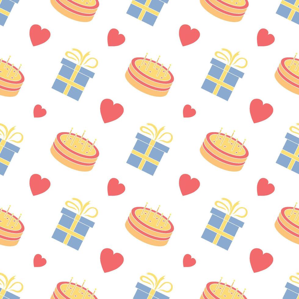 Happy birthday pattern. Seamless birthday background vector