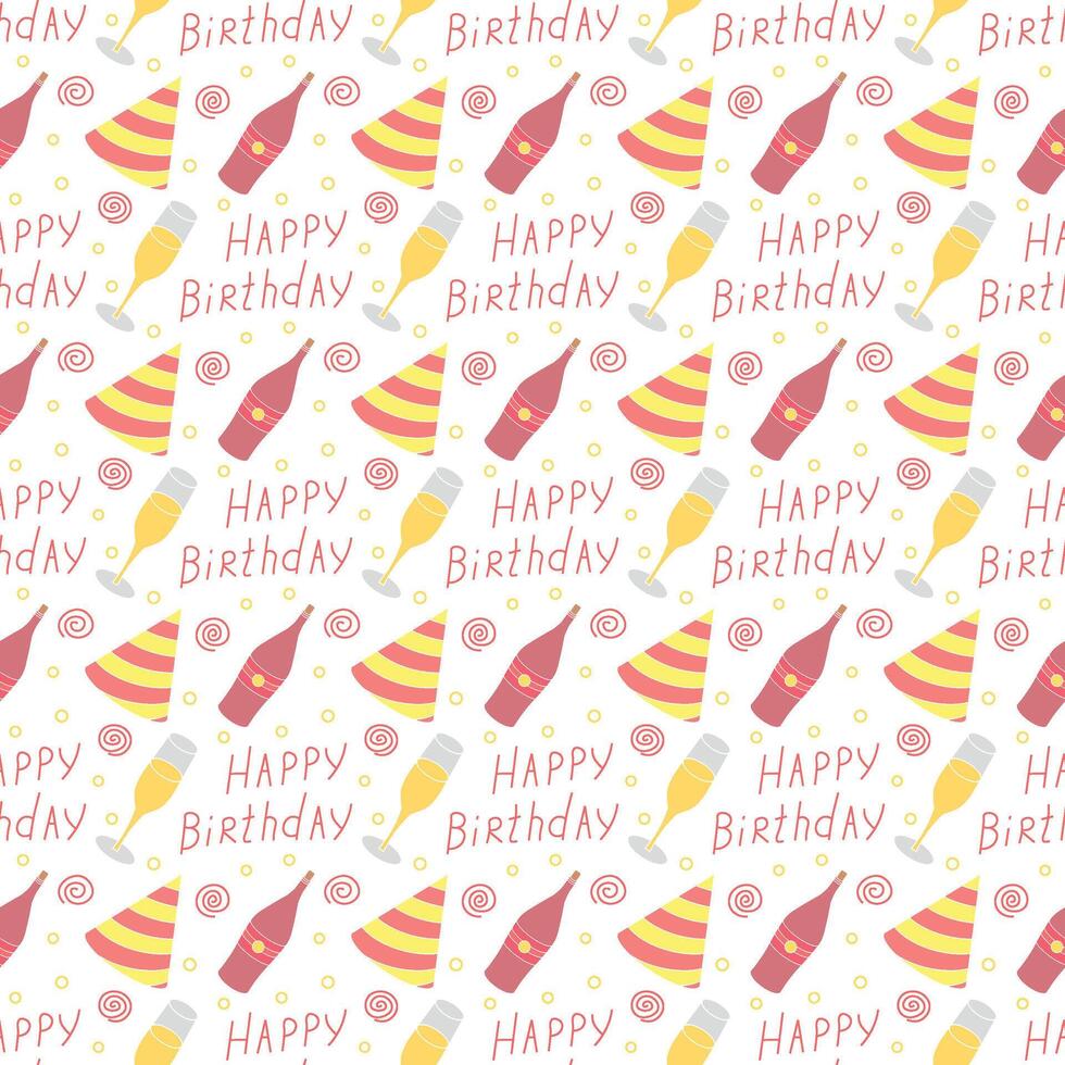 Happy birthday pattern. Seamless birthday background vector