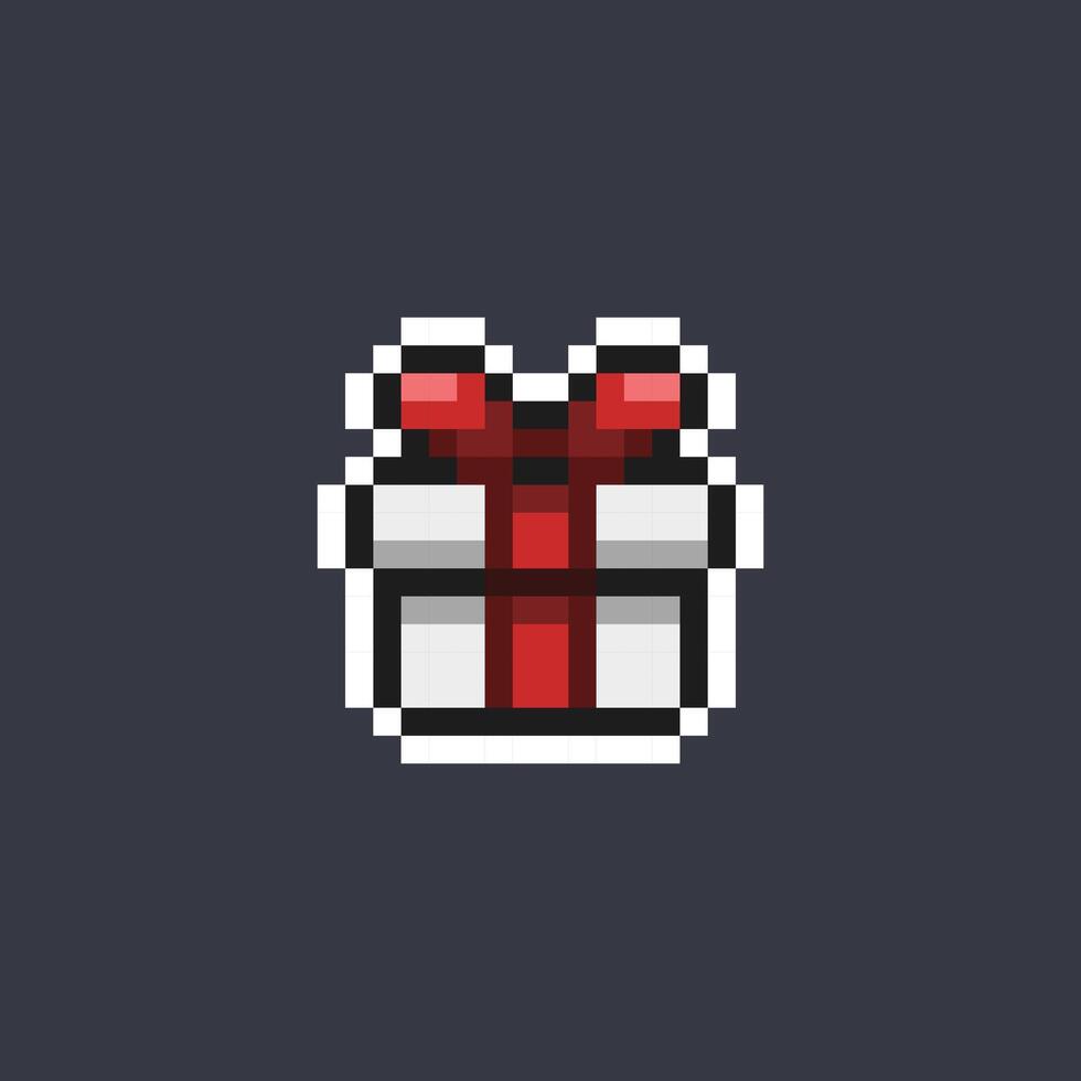 gift box in pixel art style vector