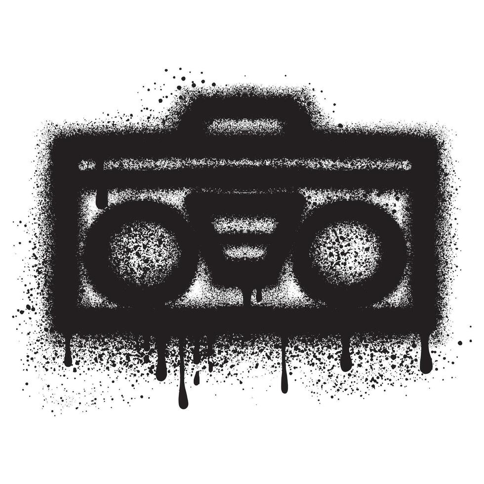 Spray Painted Graffiti television isolated with a white background. design street art.EPS 10. vector