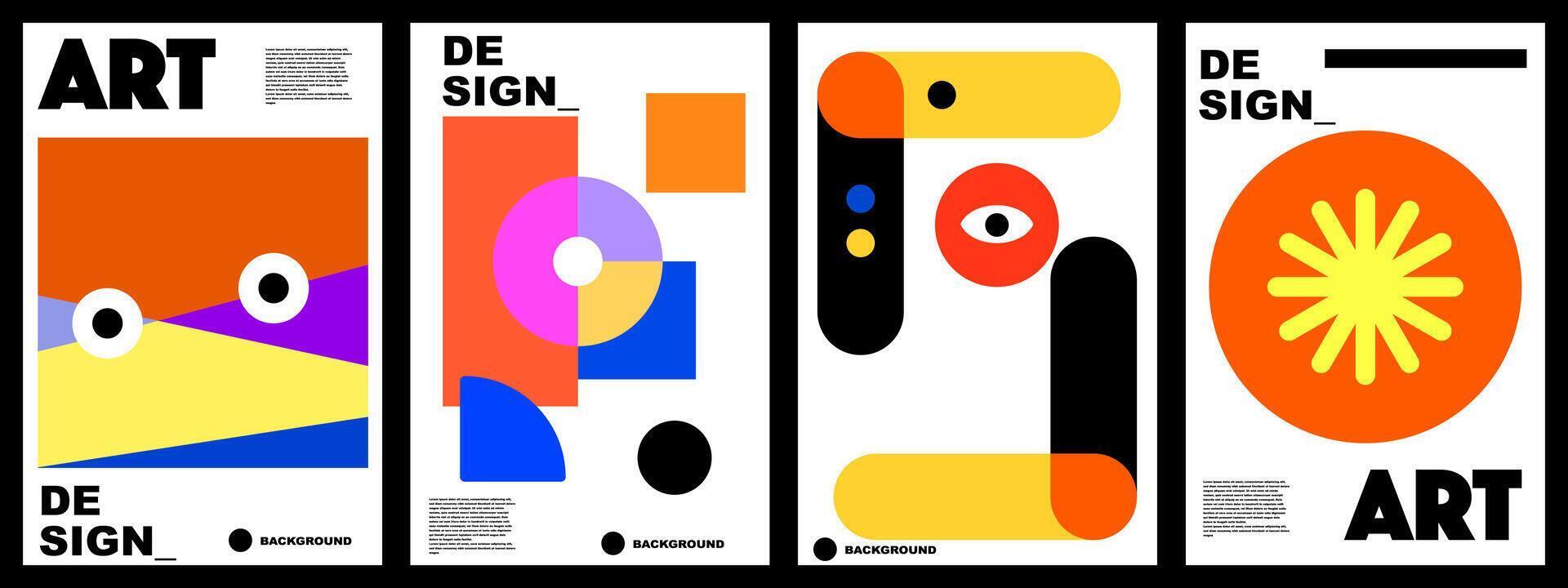 bauhaus design for background, banner, poster, template, brochure, flyer, template, etc vector