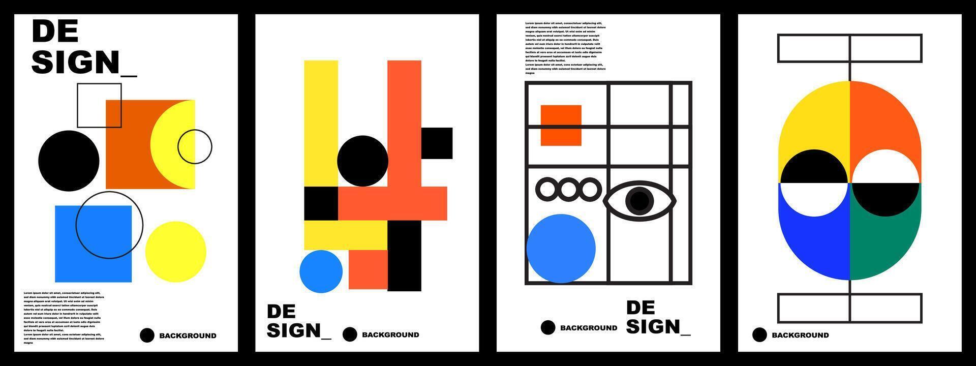 bauhaus design for background, banner, poster, template, brochure, flyer, template, etc vector
