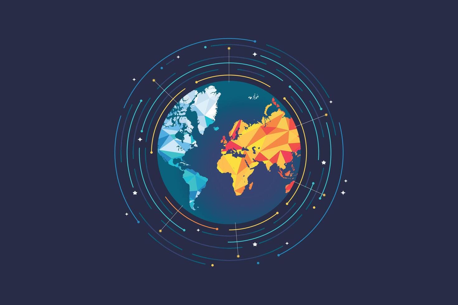 design of digital global business vector