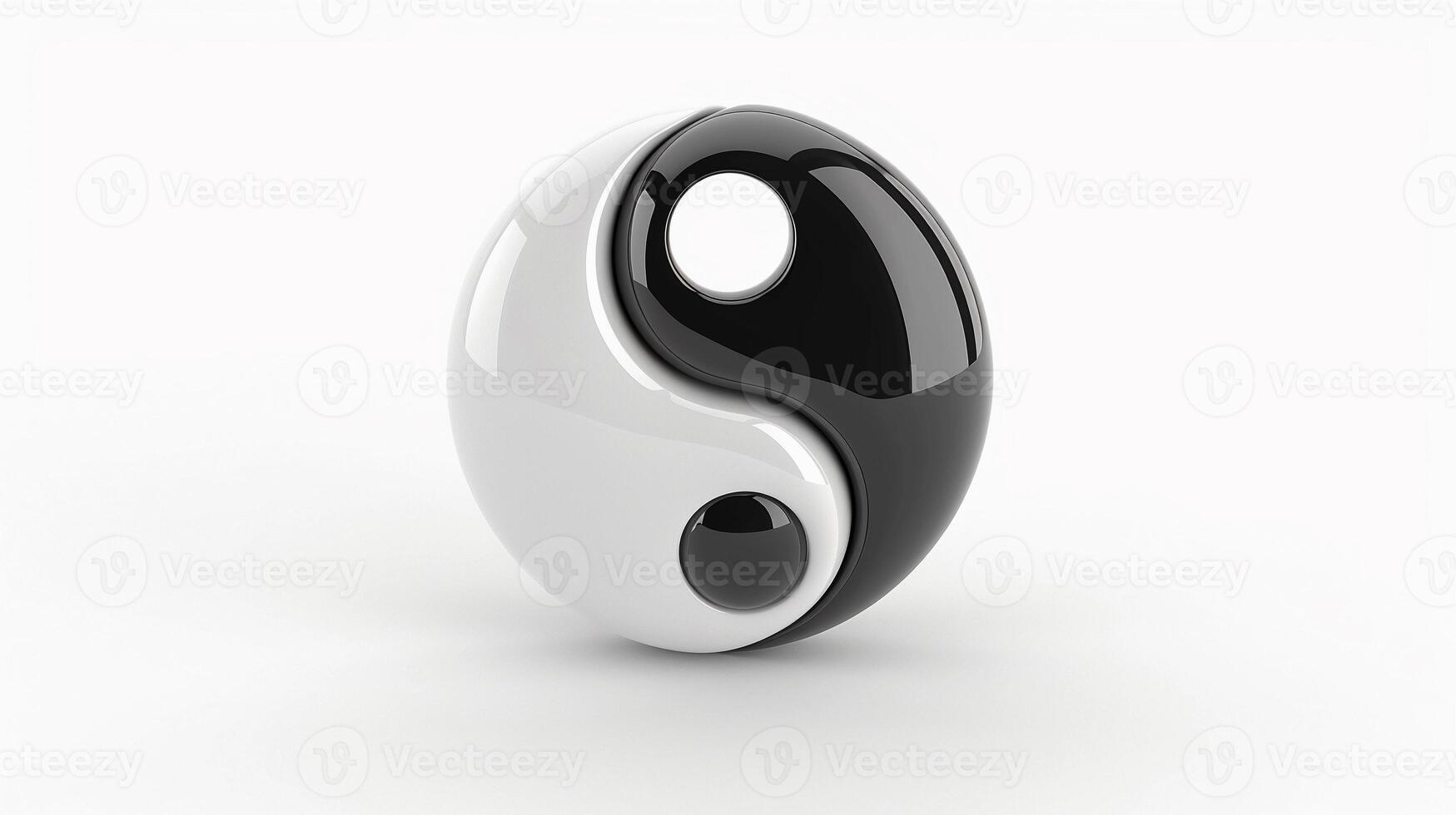 Yin Yang symbol of harmony and balance, design element, isolated on white background photo
