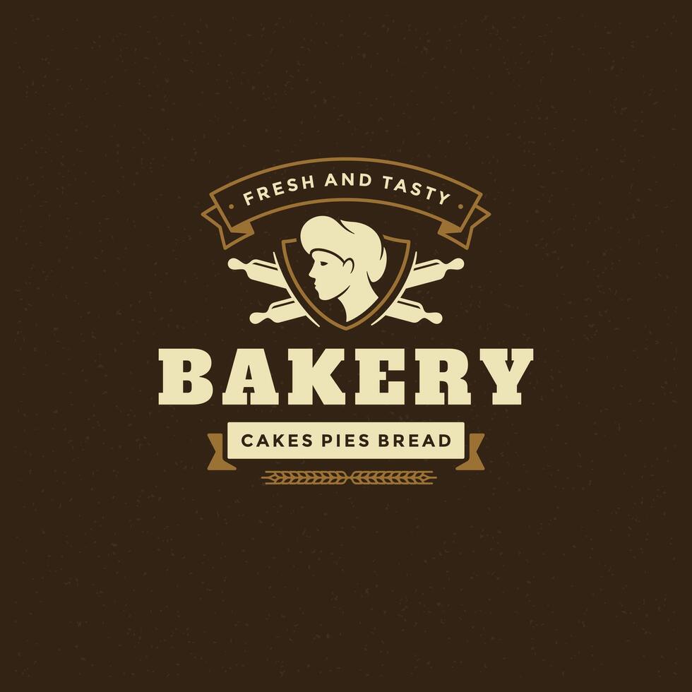 Bakery badge or label retro illustration. vector