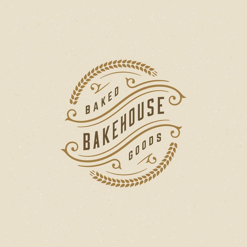 Bakery badge or label retro illustration. vector