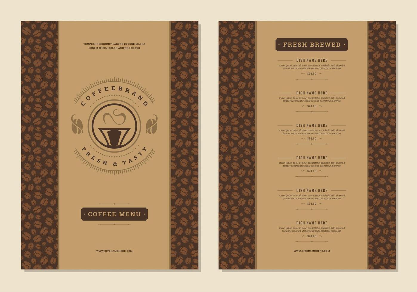 Coffee menu design brochure template Illustration vector