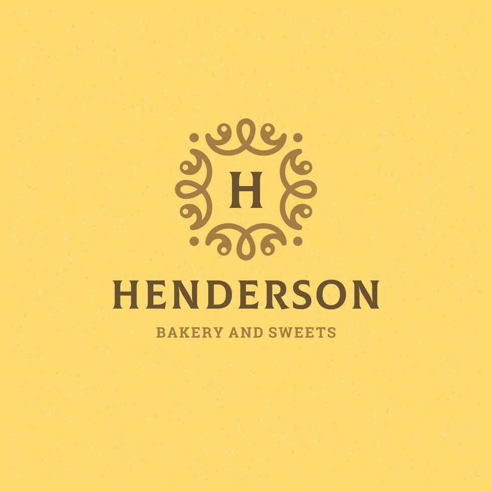 Monogram emblem template luxury elegant frame ornament vector