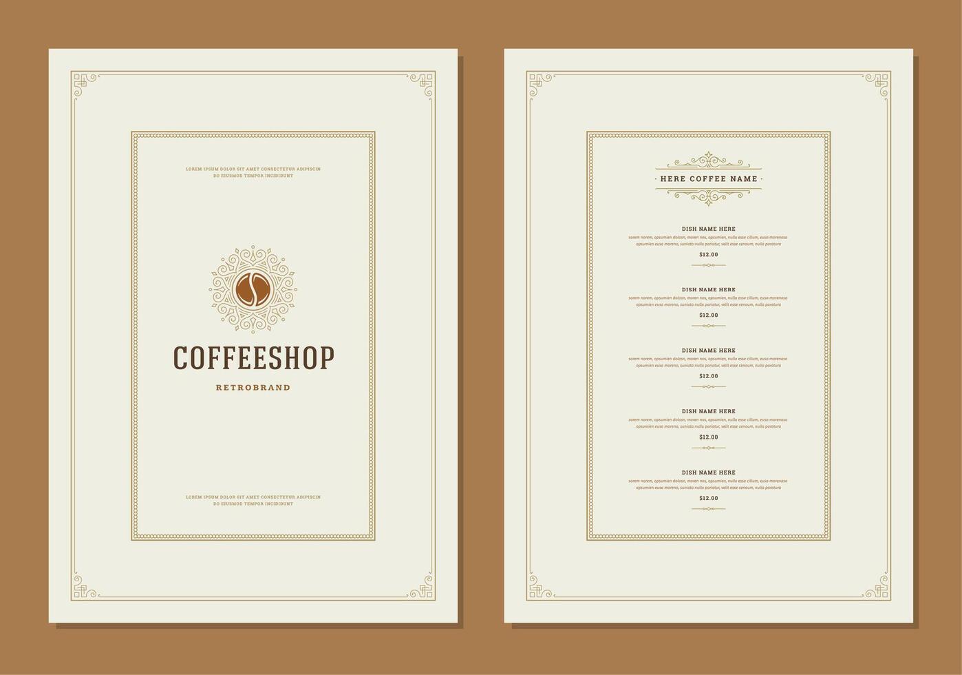 Coffee menu design brochure template Illustration vector
