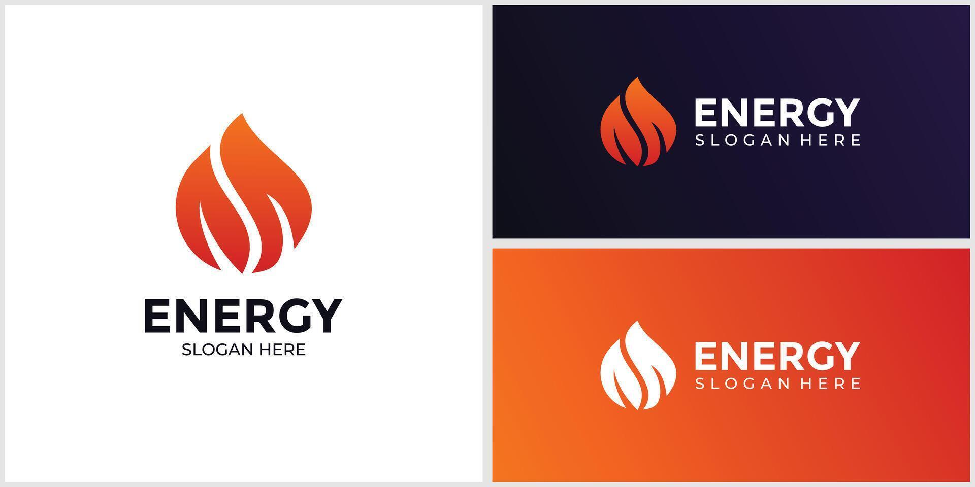 gradient orange colored energy logo vector