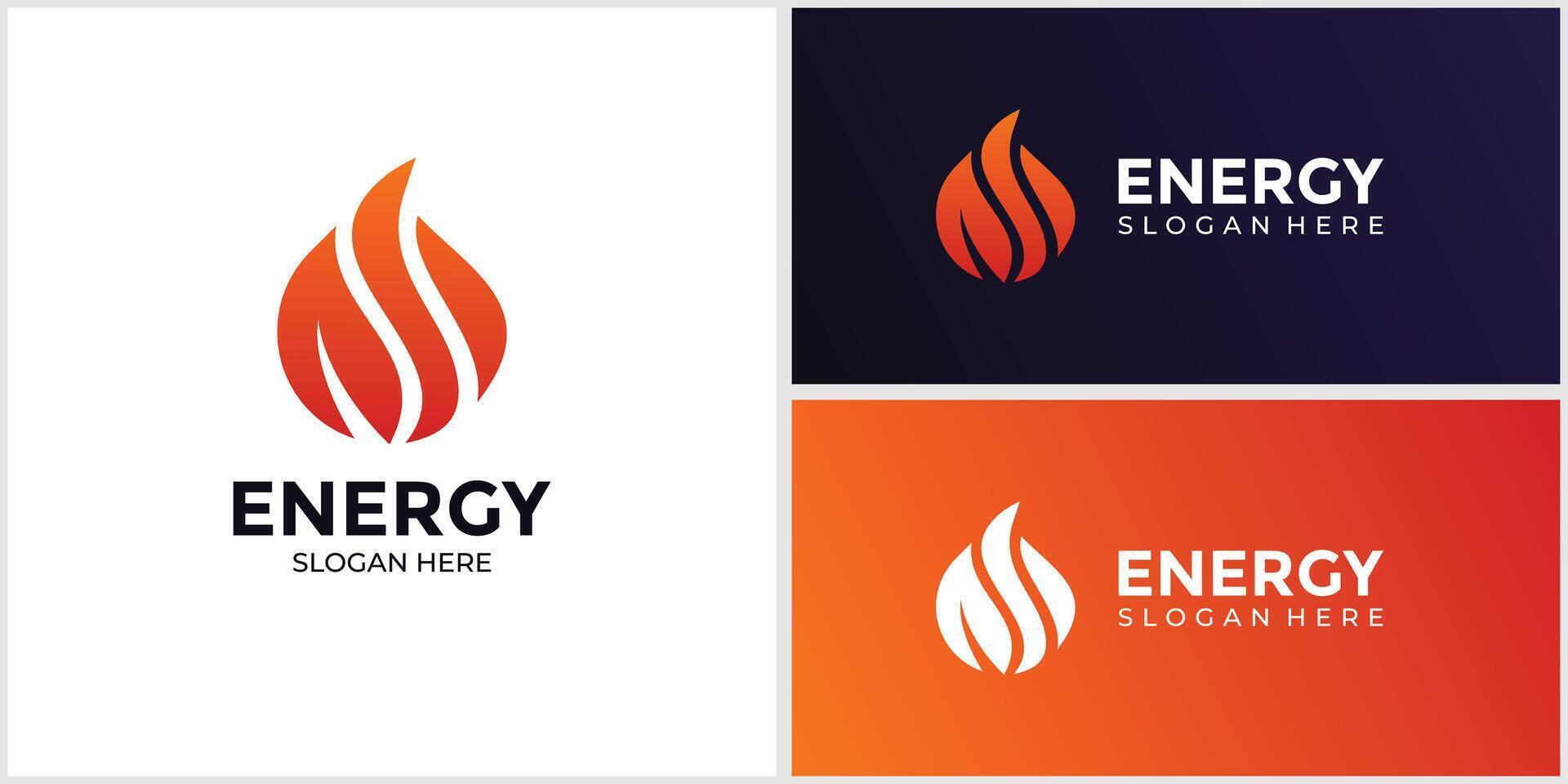 gradient orange colored energy logo vector