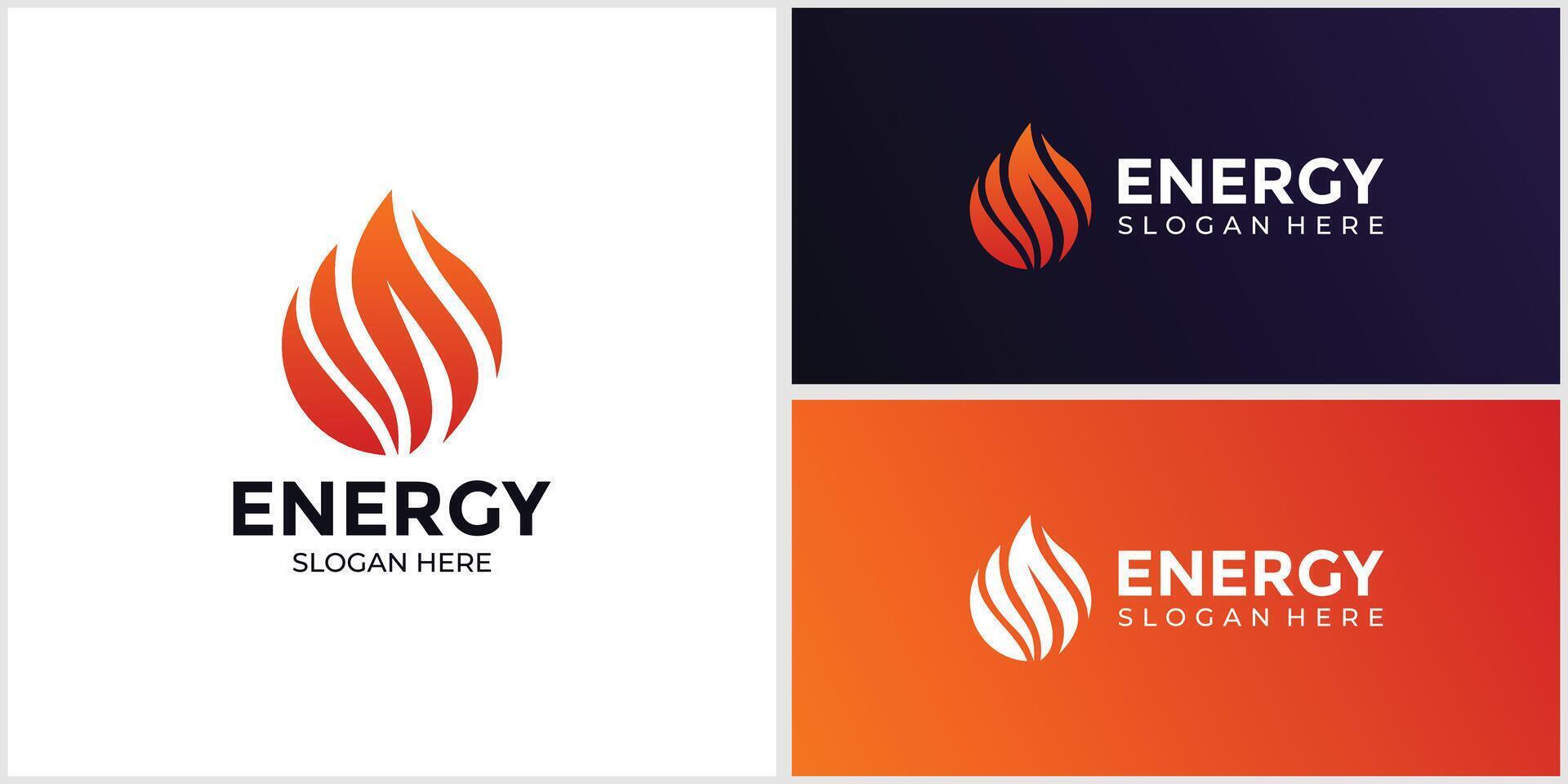 gradient orange colored energy logo vector