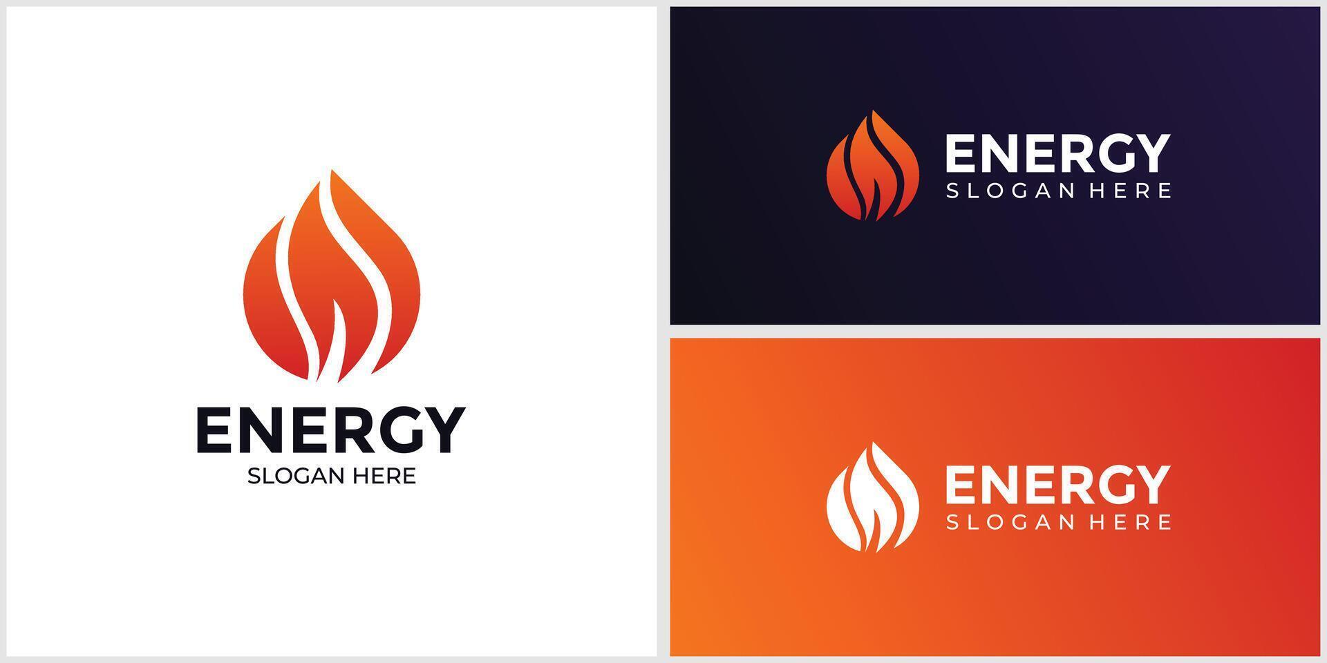 gradient orange colored energy logo vector