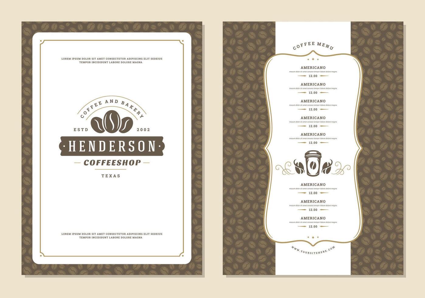 Coffee menu design brochure template Illustration vector