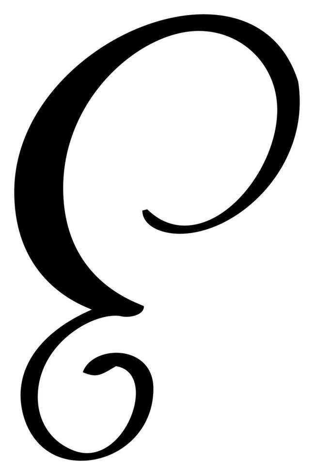 calligraphy hand drawn letter E logo. Script font. Handwritten brush style vector