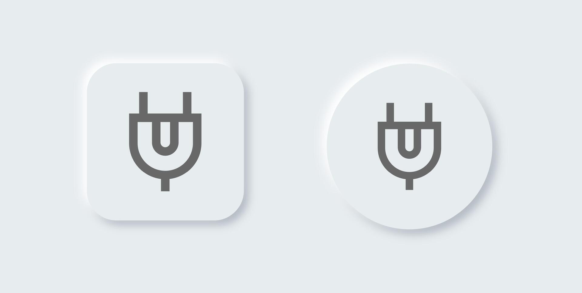 Socket line icon in neomorphic design style. Power plug signs illustration. vector
