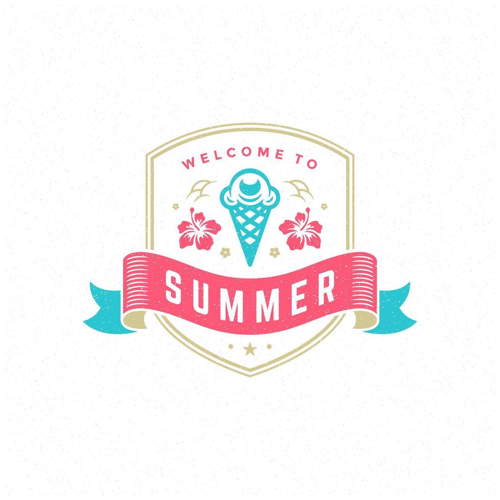 Summer holidays label or badge typography slogan design vector