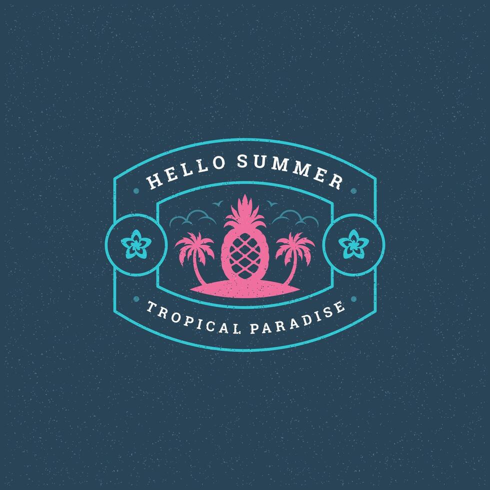 Summer holidays label or badge typography slogan design vector