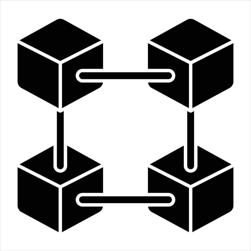 Block Chain Glyph Icon vector
