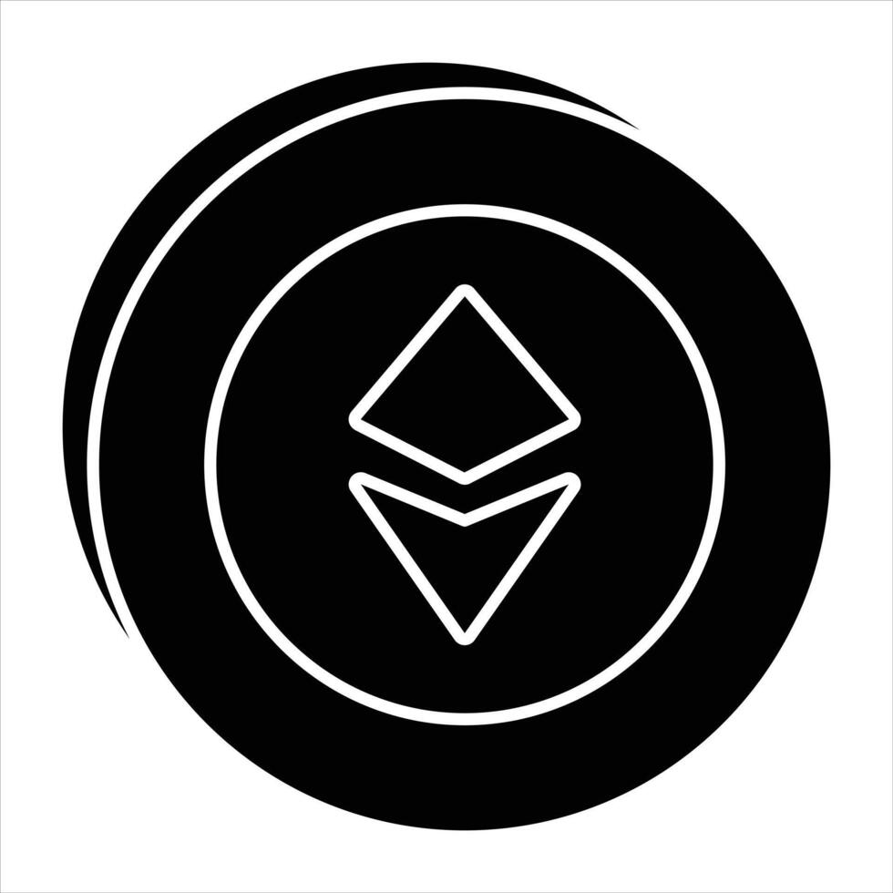 Ethereum Coin Glyph Icon vector