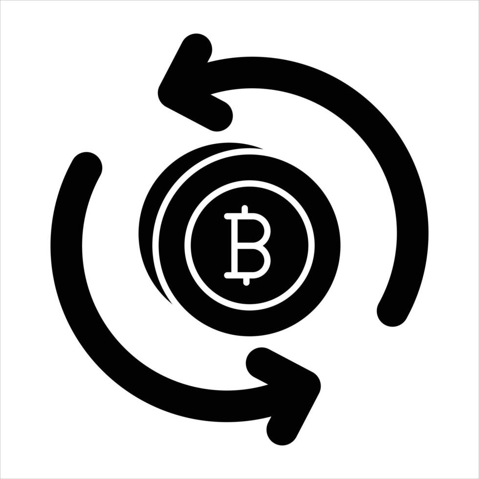 Bitcoin Exchange Glyph Icon vector