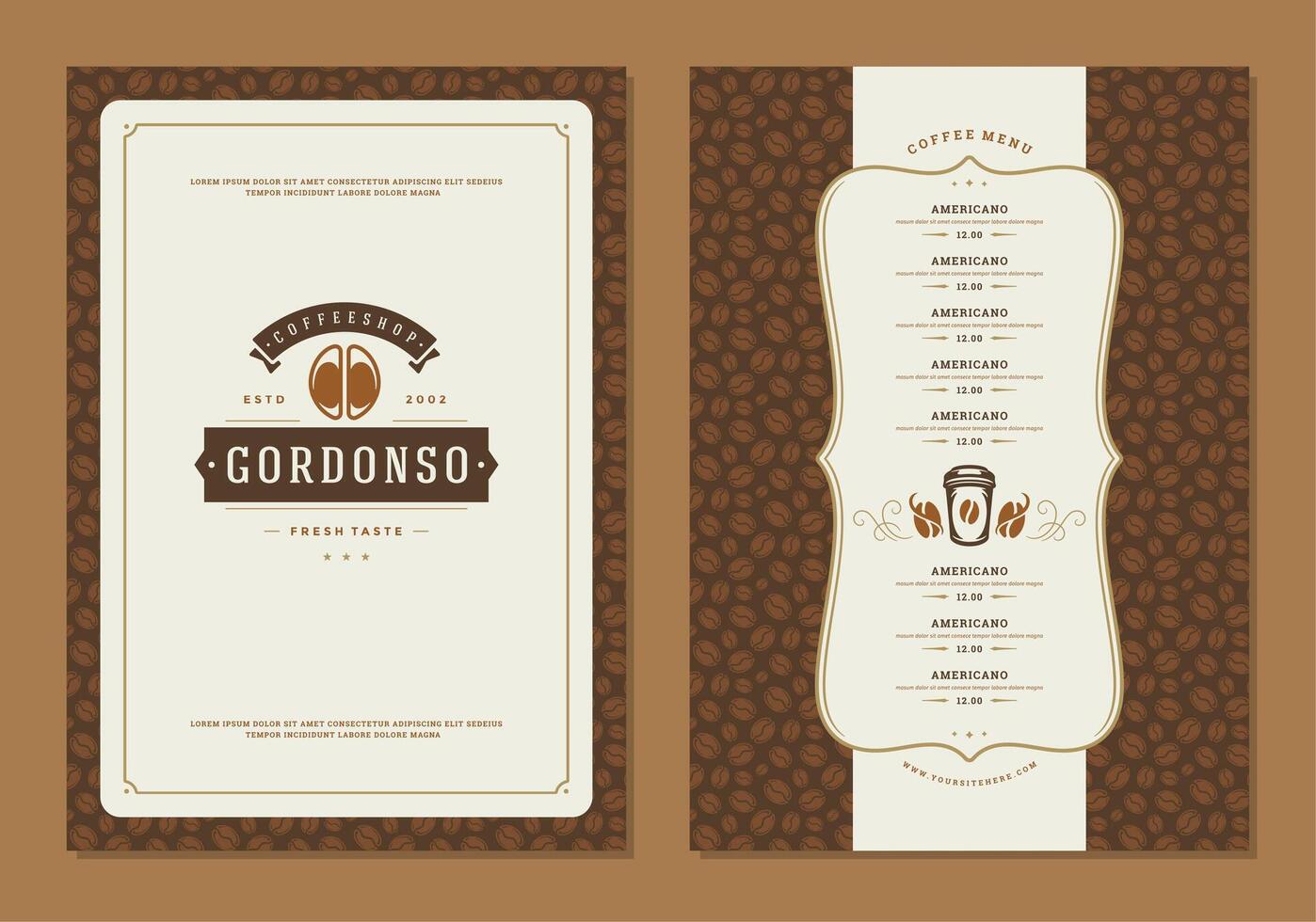 Coffee menu design brochure template Illustration vector