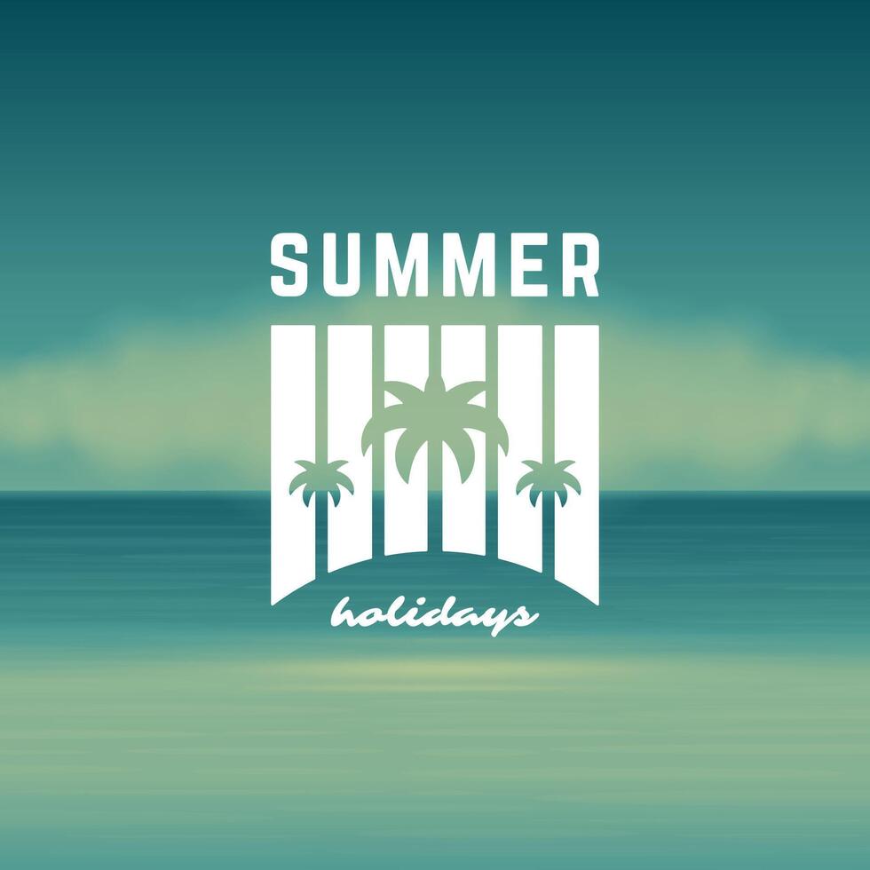 Summer holidays label or badge typography slogan design vector