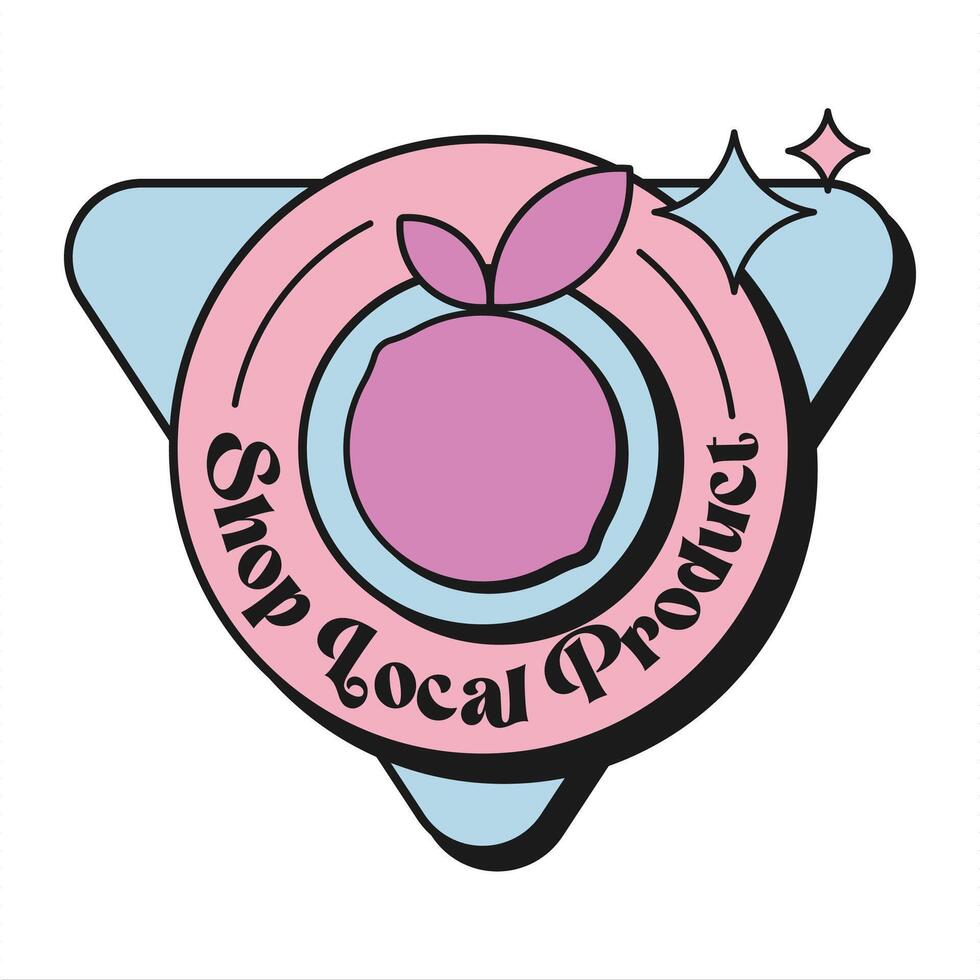 Shop local label banner design vector
