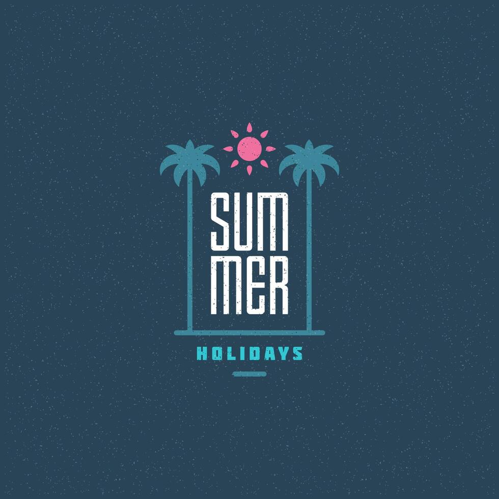 Summer holidays label or badge typography slogan design vector