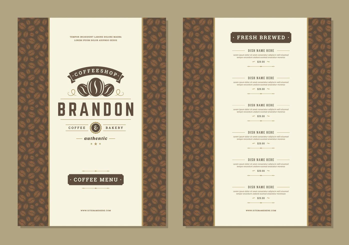 Coffee menu design brochure template Illustration vector