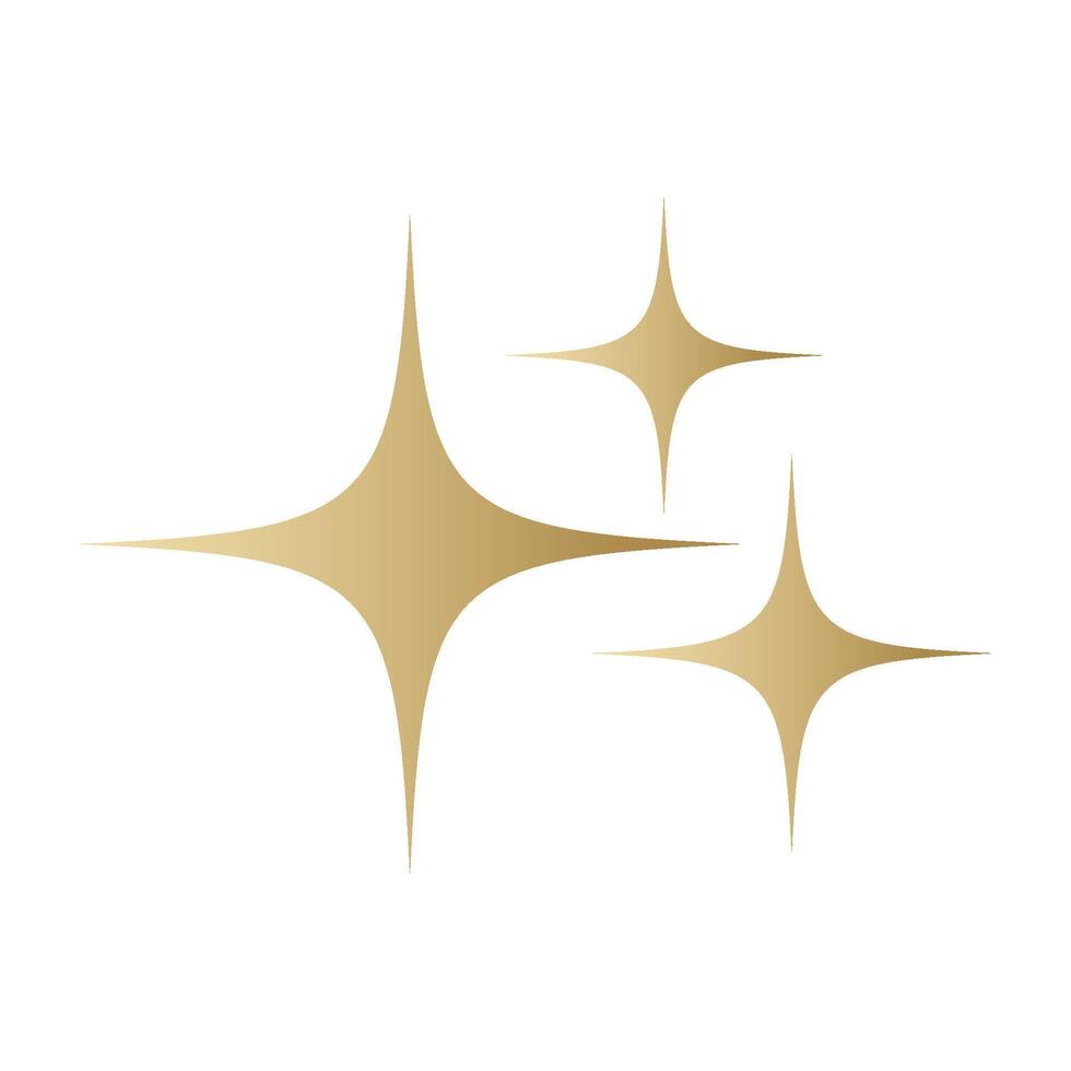 Gold Star sparkle icon. Futuristic shapes. Golden Christmas stars icons. Flashes from fireworks vector