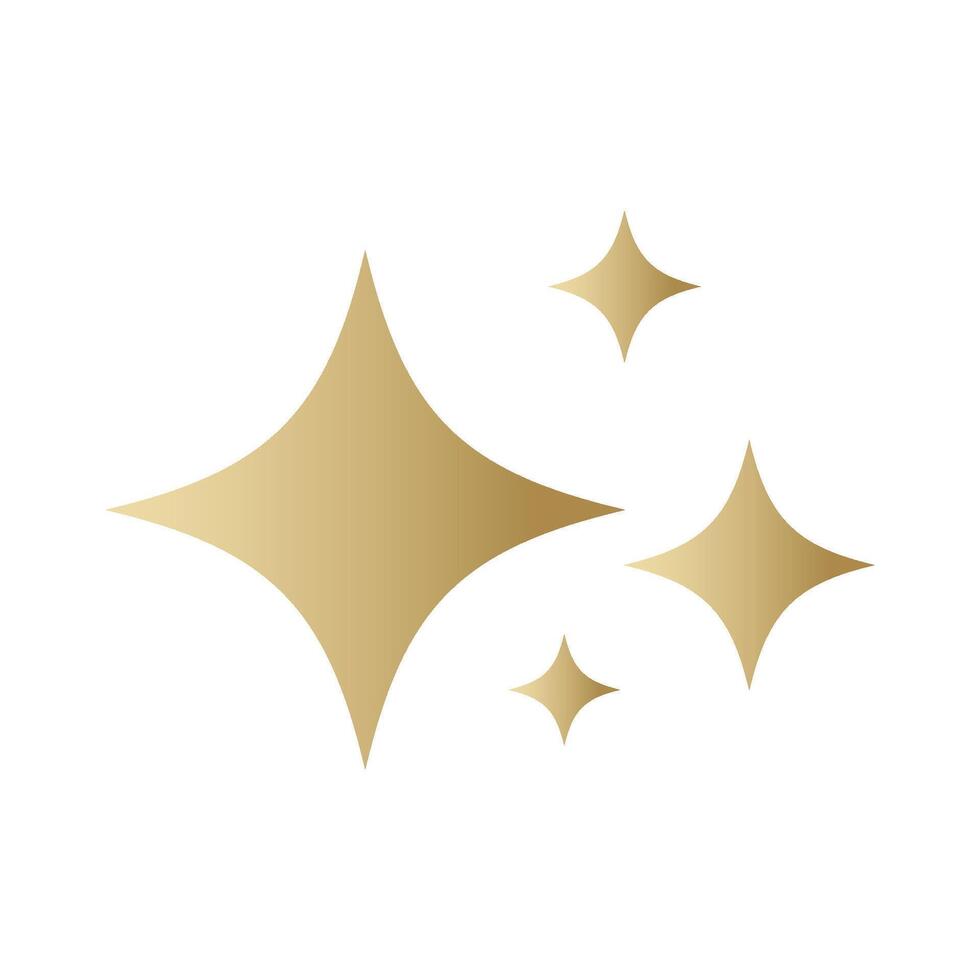 Gold Star sparkle icon. Futuristic shapes. Golden Christmas stars icons. Flashes from fireworks vector