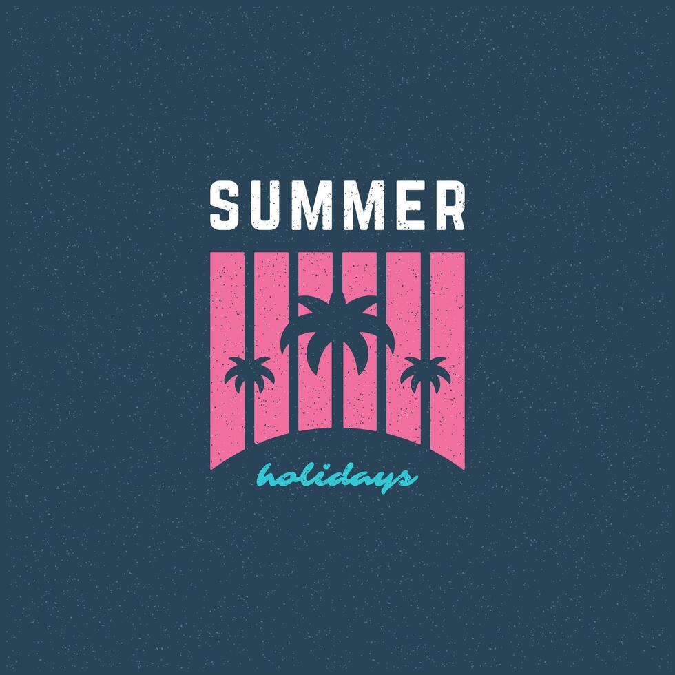 Summer holidays label or badge typography slogan design vector
