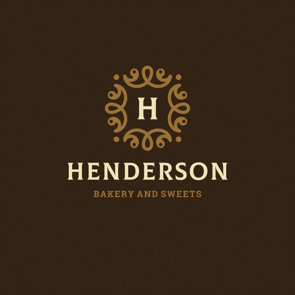 Monogram emblem template luxury elegant frame ornament vector