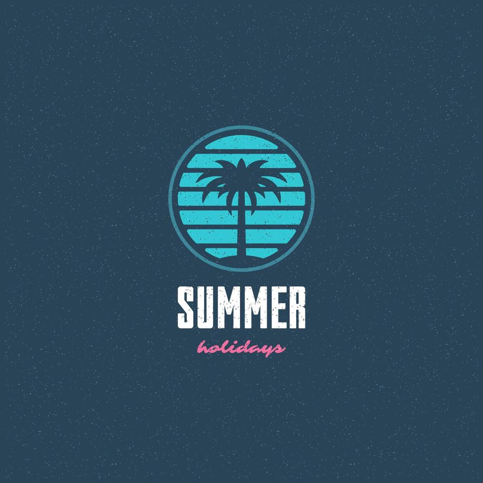 Summer holidays label or badge typography slogan design vector
